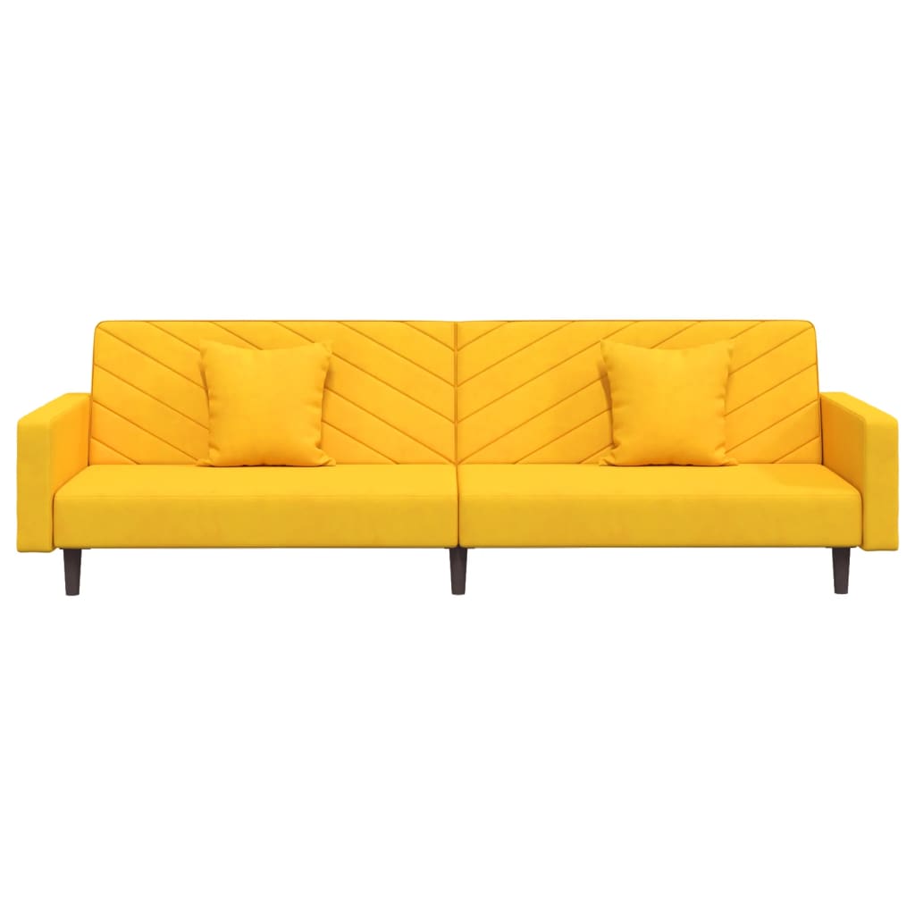 Bäddsoffa 2-Sits Med Två Kuddar Sammet