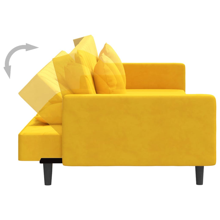 Bäddsoffa 2-Sits Med Två Kuddar Sammet