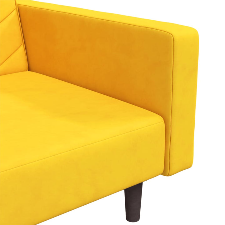 Bäddsoffa 2-Sits Med Två Kuddar Sammet