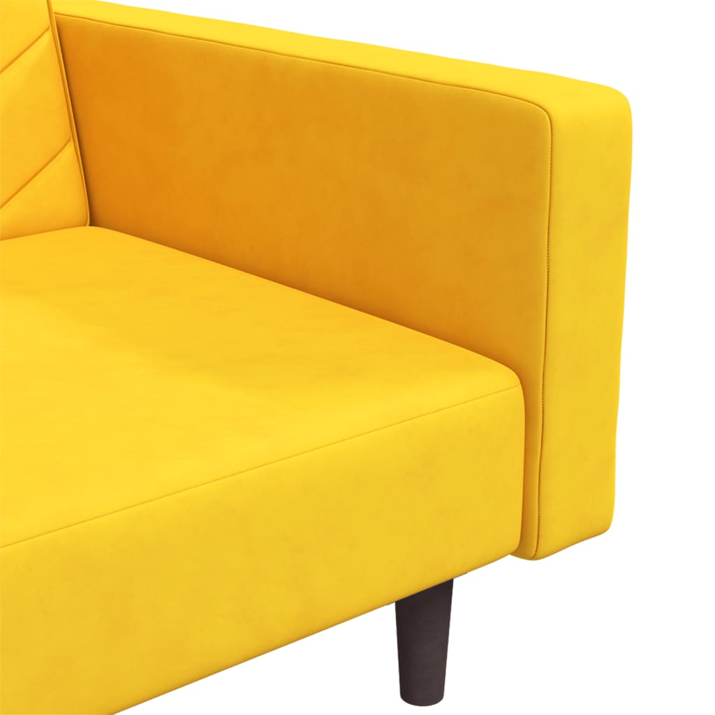 Bäddsoffa 2-Sits Med Två Kuddar Sammet