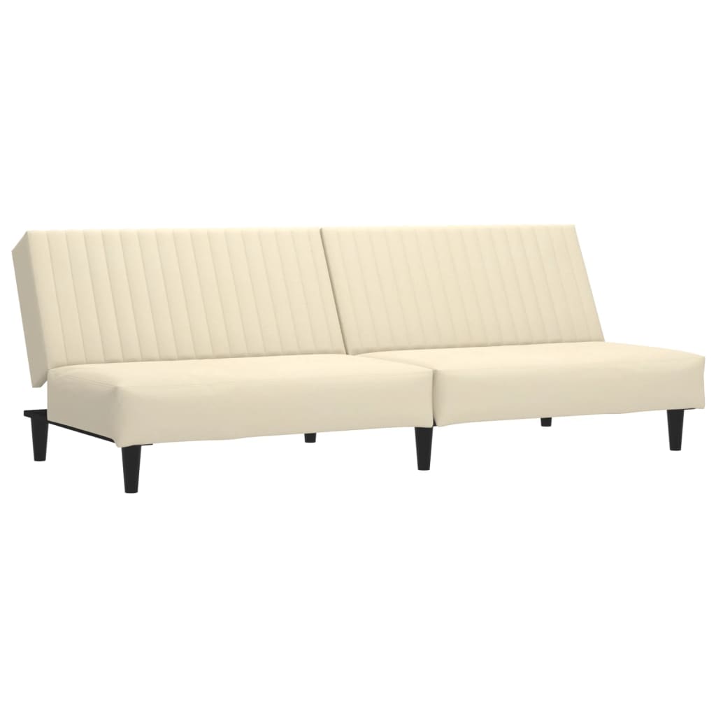 Bäddsoffa 2-Sits Gräddvit Sammet