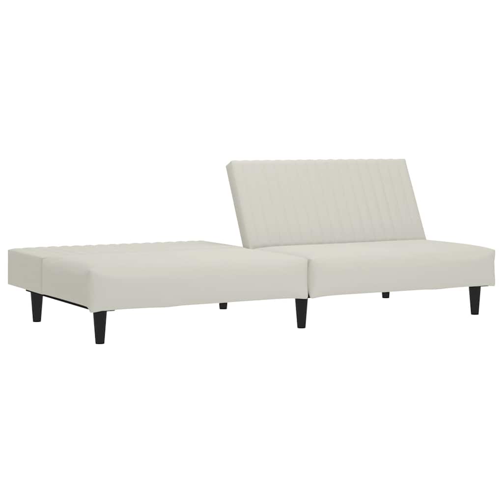 Bäddsoffa 2-Sits Gräddvit Sammet