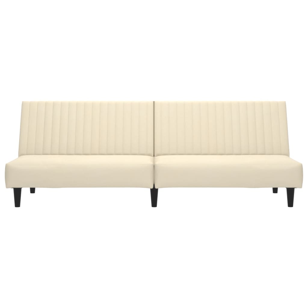 Bäddsoffa 2-Sits Gräddvit Sammet
