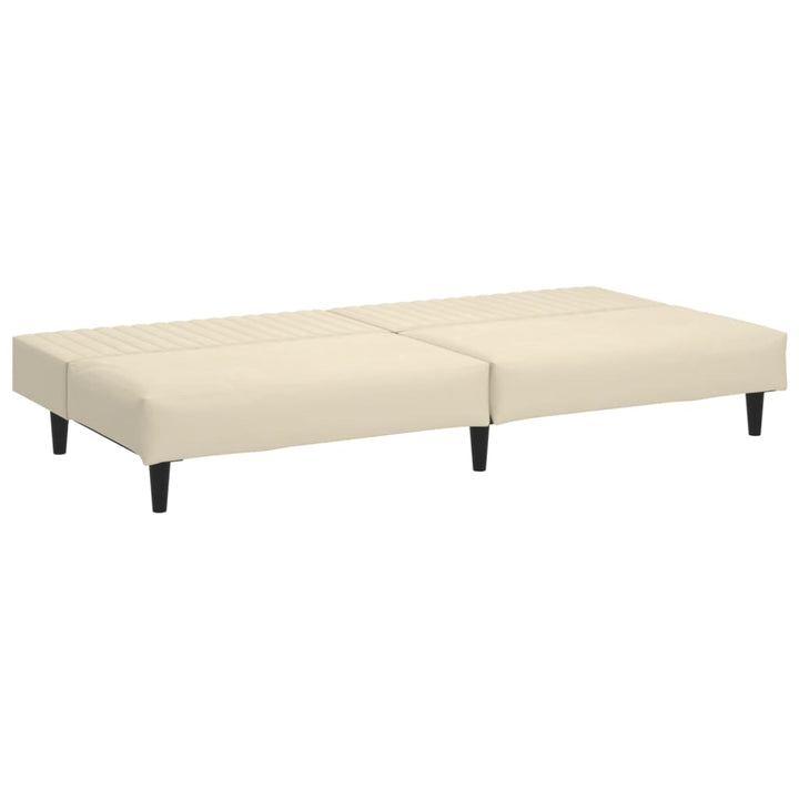 Bäddsoffa 2-Sits Gräddvit Sammet
