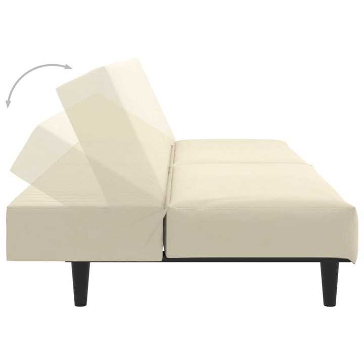 Bäddsoffa 2-Sits Gräddvit Sammet
