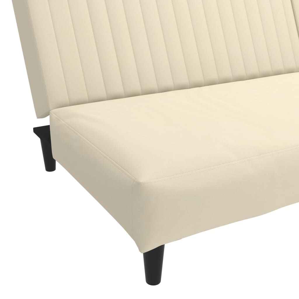 Bäddsoffa 2-Sits Gräddvit Sammet