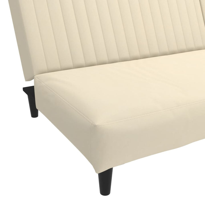 Bäddsoffa 2-Sits Gräddvit Sammet