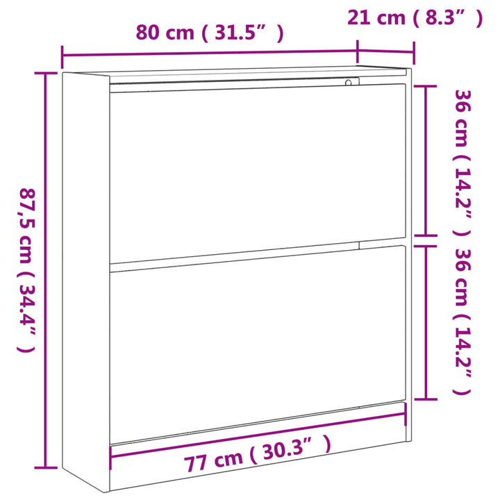 Skoskåp 80X21X87,5 Cm Konstruerat Trä