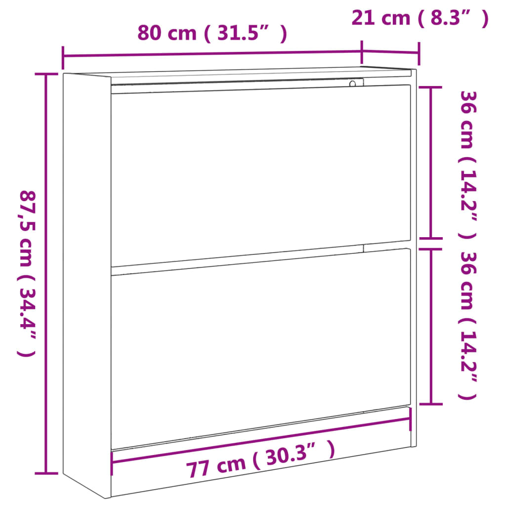 Skoskåp 80X21X87,5 Cm Konstruerat Trä