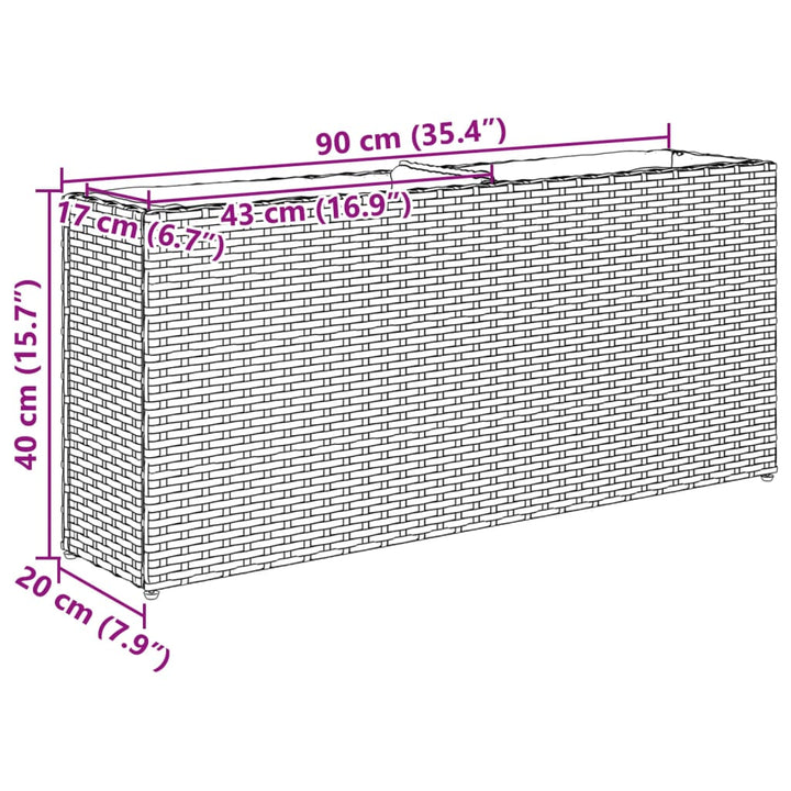 Odlingslåda Med 2 Krukor 90X20X40 Cm Konstrotting