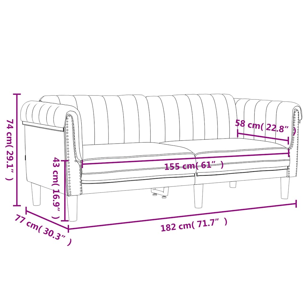 Soffa 2-Sits Sammet