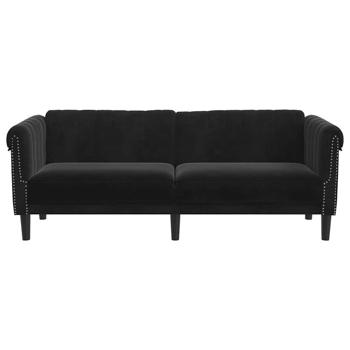 Soffa 3-Sits Svart Sammet