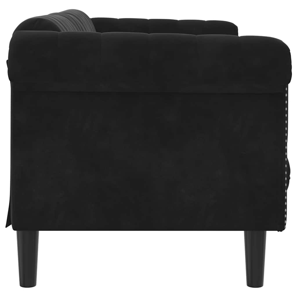 Soffa 3-Sits Svart Sammet