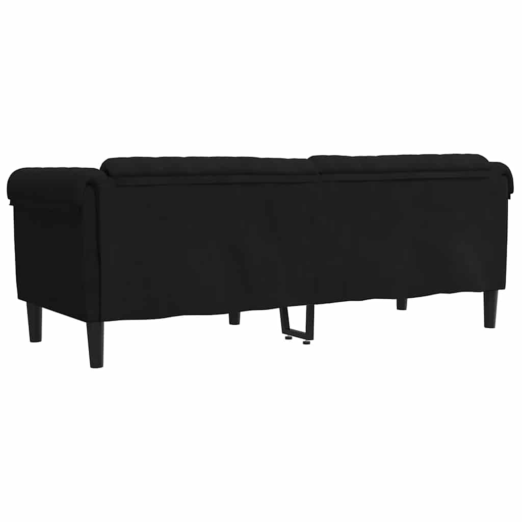 Soffa 3-Sits Svart Sammet