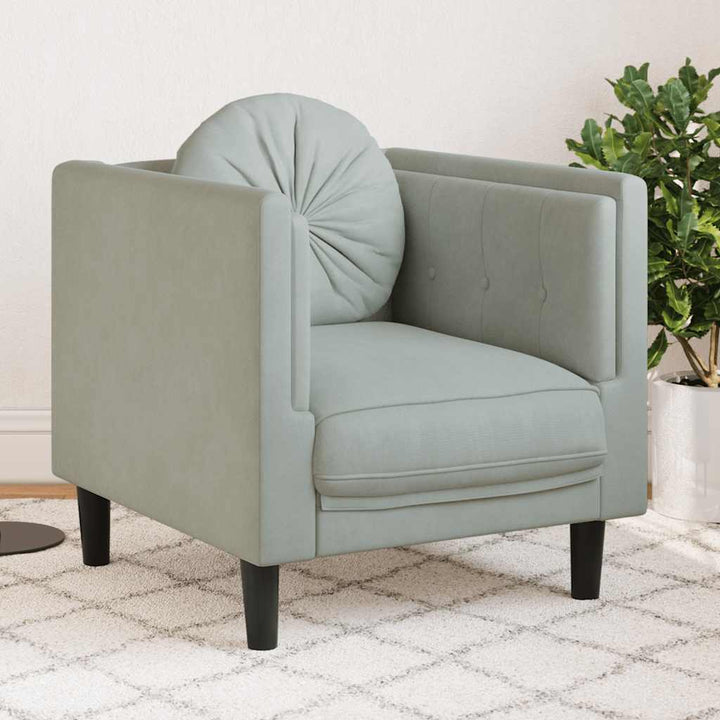 Soffa Med Kuddar 3-Sits Gräddvit Sammet