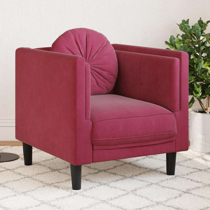 Soffa Med Kuddar 3-Sits Gräddvit Sammet