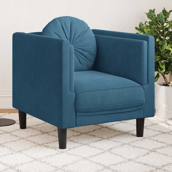 Soffa Med Kuddar 3-Sits Gräddvit Sammet