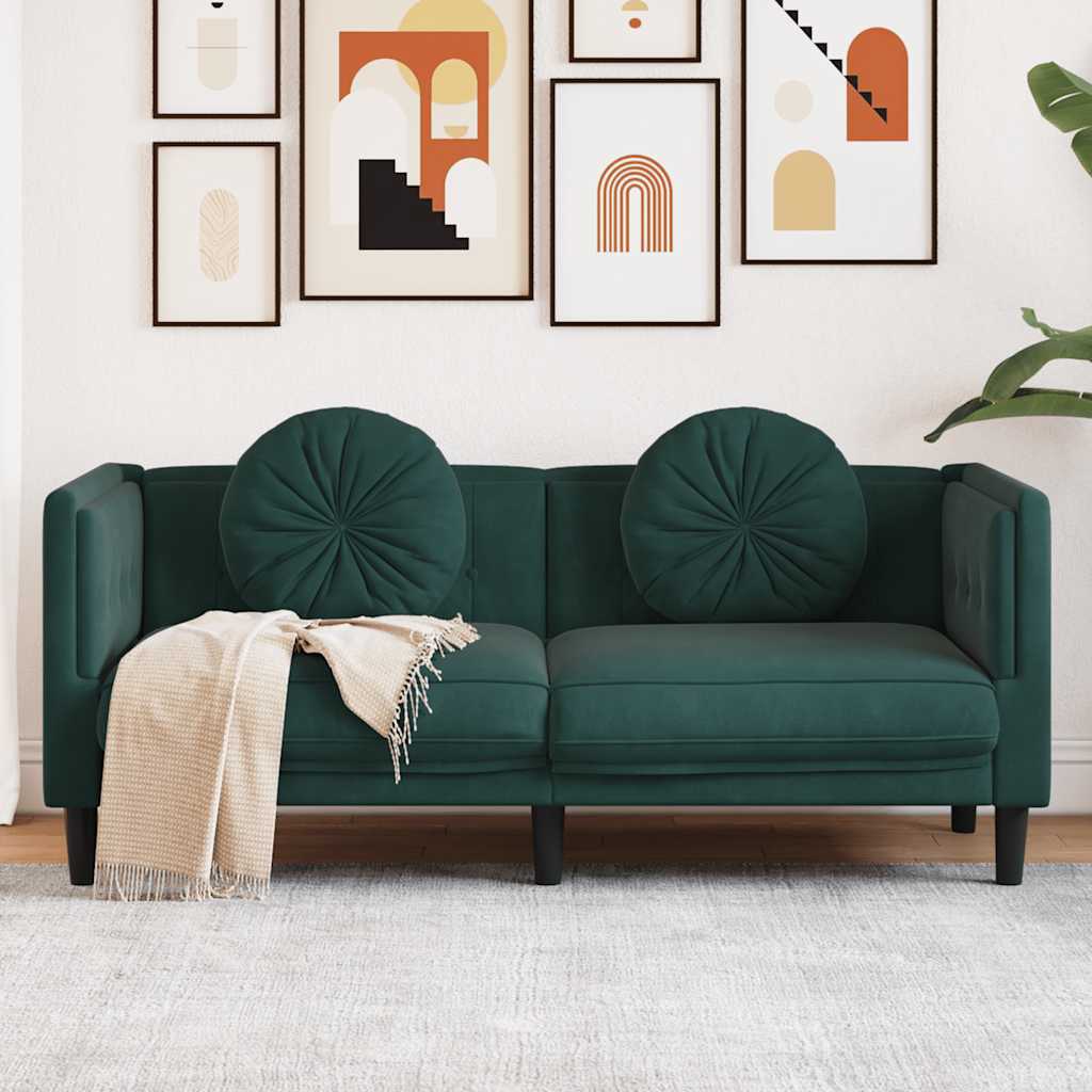 Soffa Med Kuddar 3-Sits Gräddvit Sammet