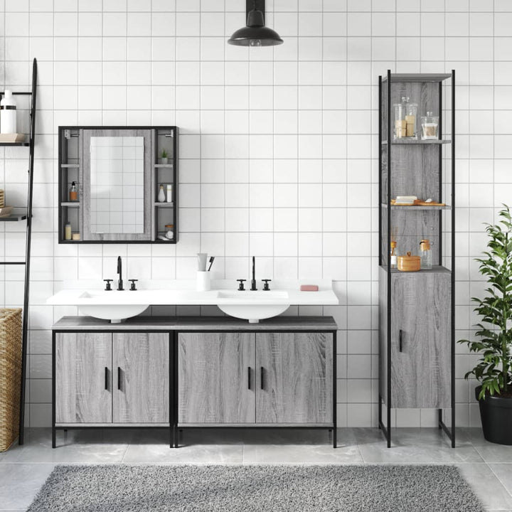 Badrumsskåp Set 4 Delar Konstruerat Trä