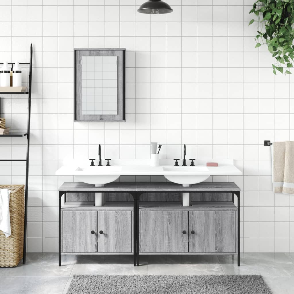 Badrumsmöbler Set 3 Delar Konstruerat Trä