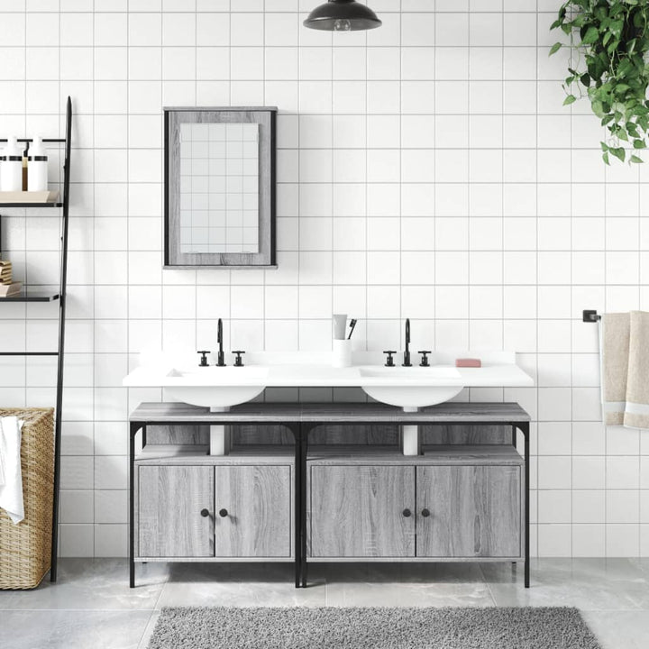 Badrumsmöbler Set 3 Delar Konstruerat Trä
