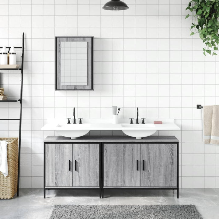 Badrumsmöbler Set 3 Delar Konstruerat Trä