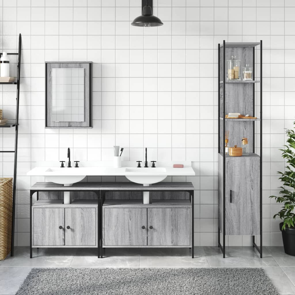 Badrumsmöbler Set 4 Delar Konstruerat Trä