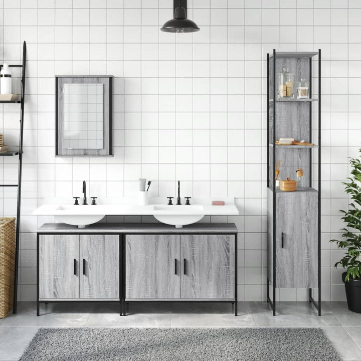 Badrumsmöbler Set 4 Delar Konstruerat Trä