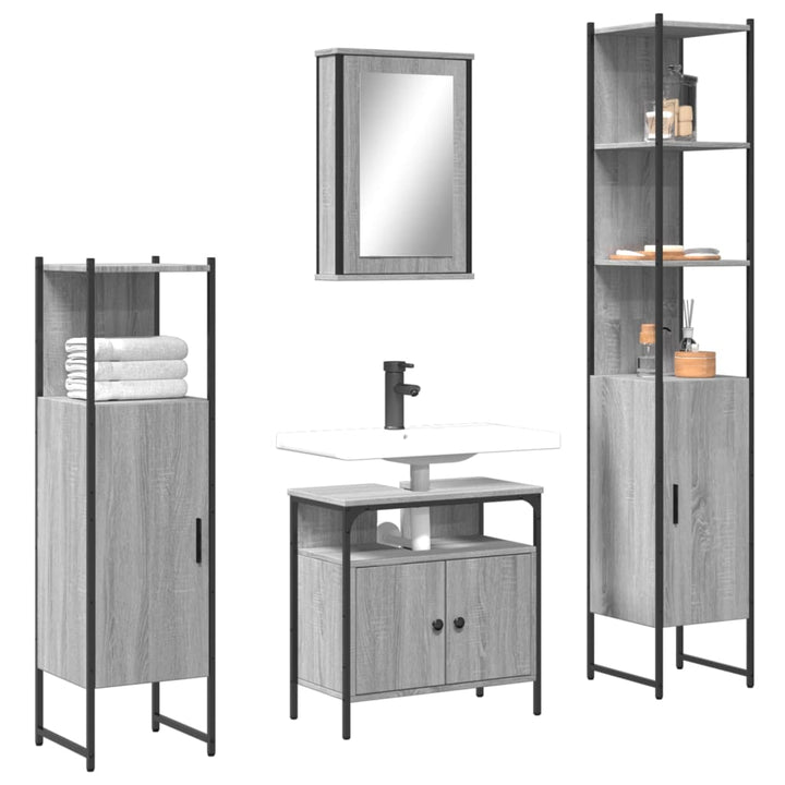 Badrumsmöbler Set 4 Delar Konstruerat Trä
