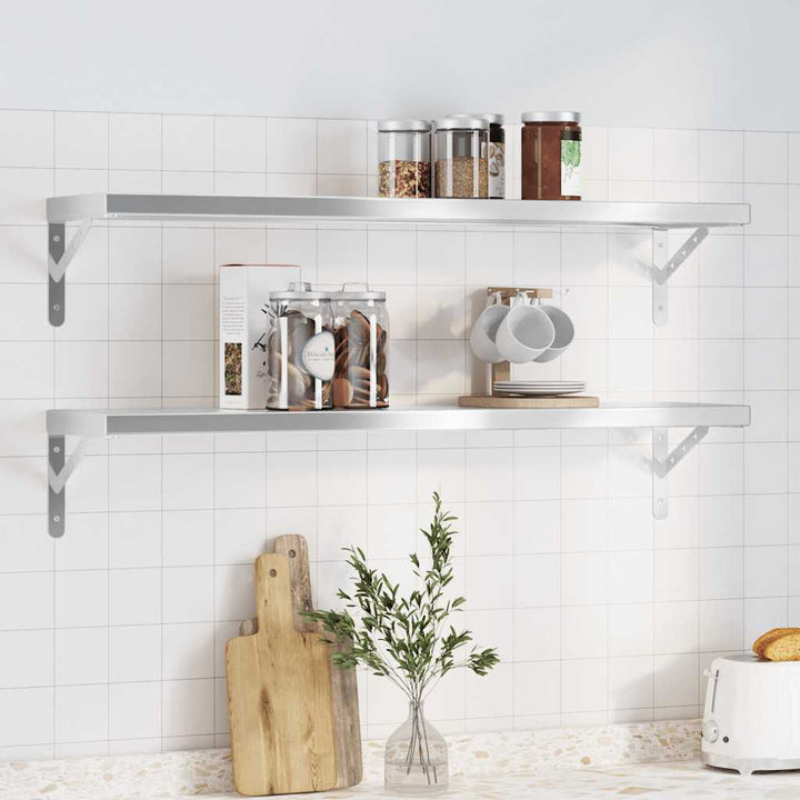 Vägghyllor 2 St 50X23,5 Cm Rostfritt Stål