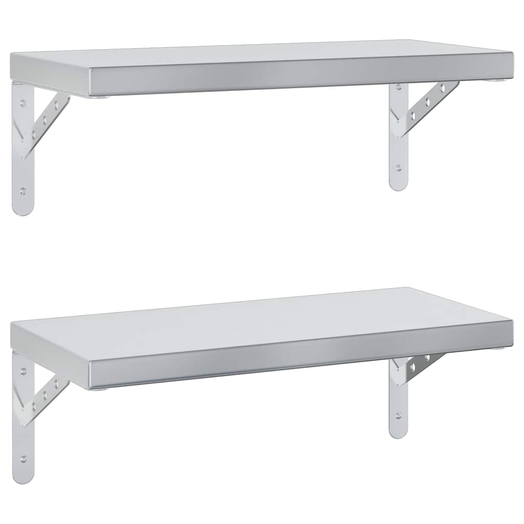 Vägghyllor 2 St 50X23,5 Cm Rostfritt Stål