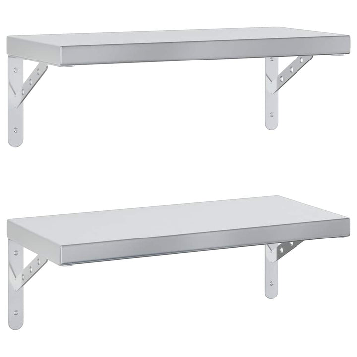 Vägghyllor 2 St 50X23,5 Cm Rostfritt Stål