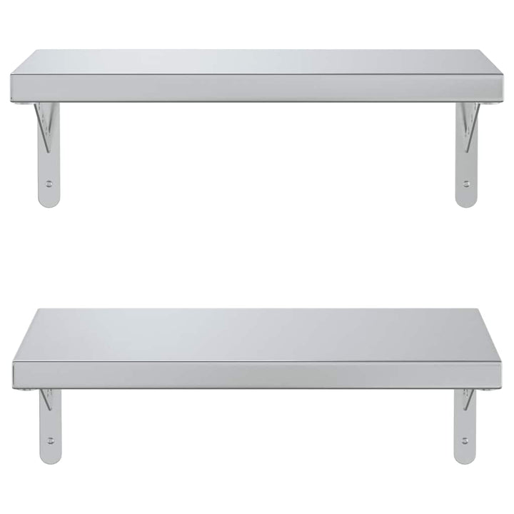 Vägghyllor 2 St 50X23,5 Cm Rostfritt Stål