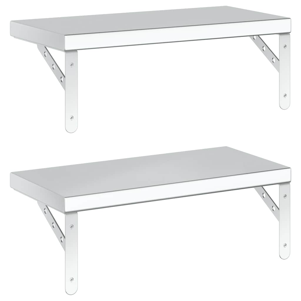 Vägghyllor 2 St 50X23,5 Cm Rostfritt Stål