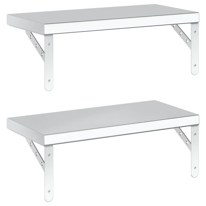 Vägghyllor 2 St 50X23,5 Cm Rostfritt Stål