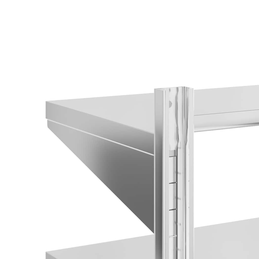 Vägghyllor 2 Nivåer 50X23,5X48 Cm Silver Rostfritt Stål