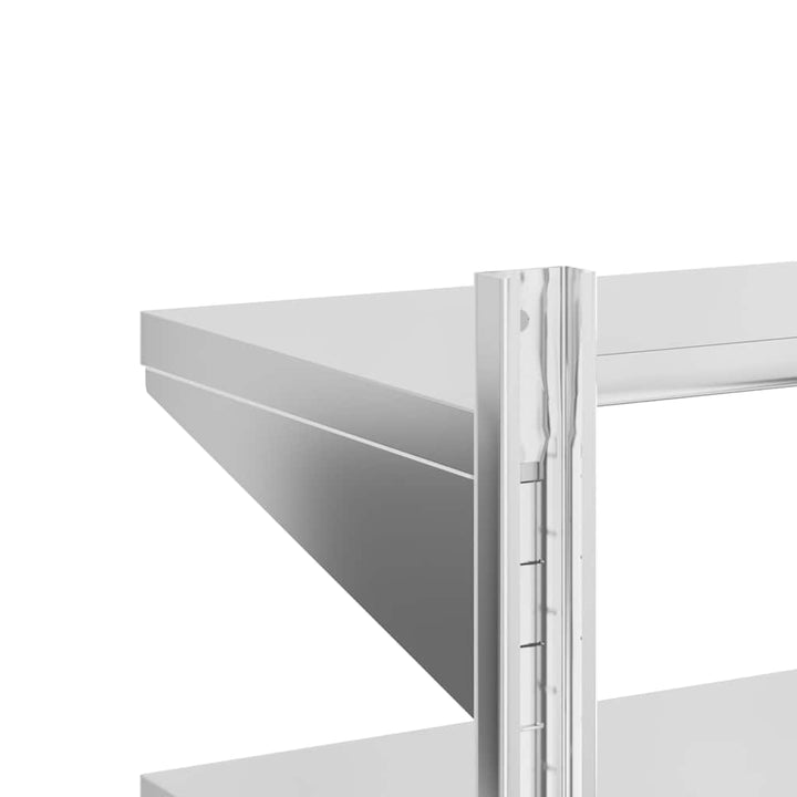 Vägghyllor 2 Nivåer 50X23,5X48 Cm Silver Rostfritt Stål
