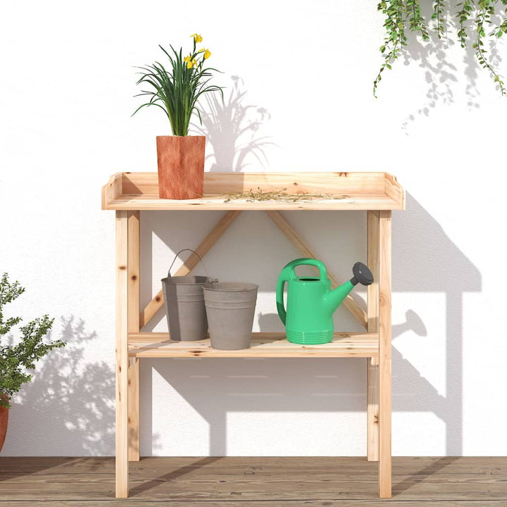 Växtbord Med Hylla 78X38X82,5 Cm Massivt Granträ