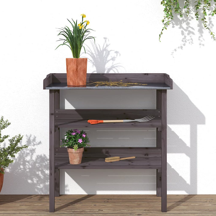 Växtbord Med Hyllor 78X38X82,5 Cm Massivt Granträ