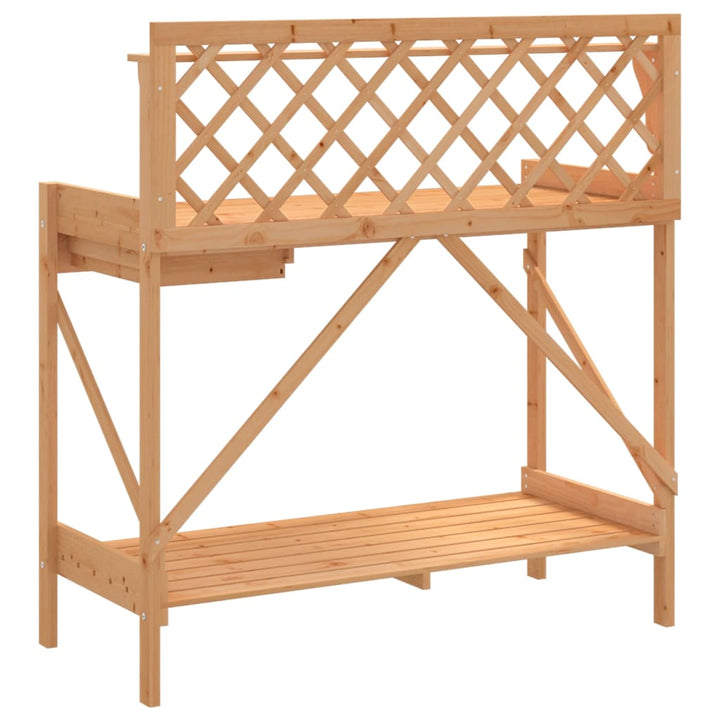 Planteringsbord Med Spaljé Massivt Granträ