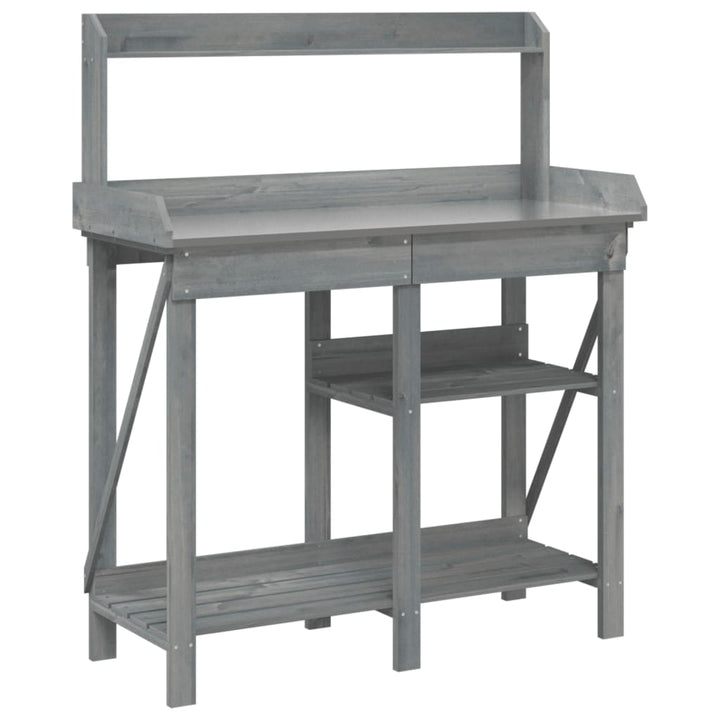 Planteringsbord Med Hyllor Massivt Granträ