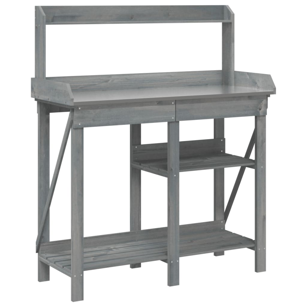 Planteringsbord Med Hyllor Massivt Granträ