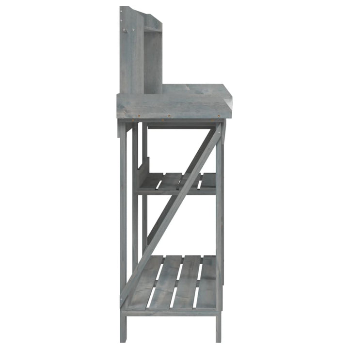 Planteringsbord Med Hyllor Massivt Granträ