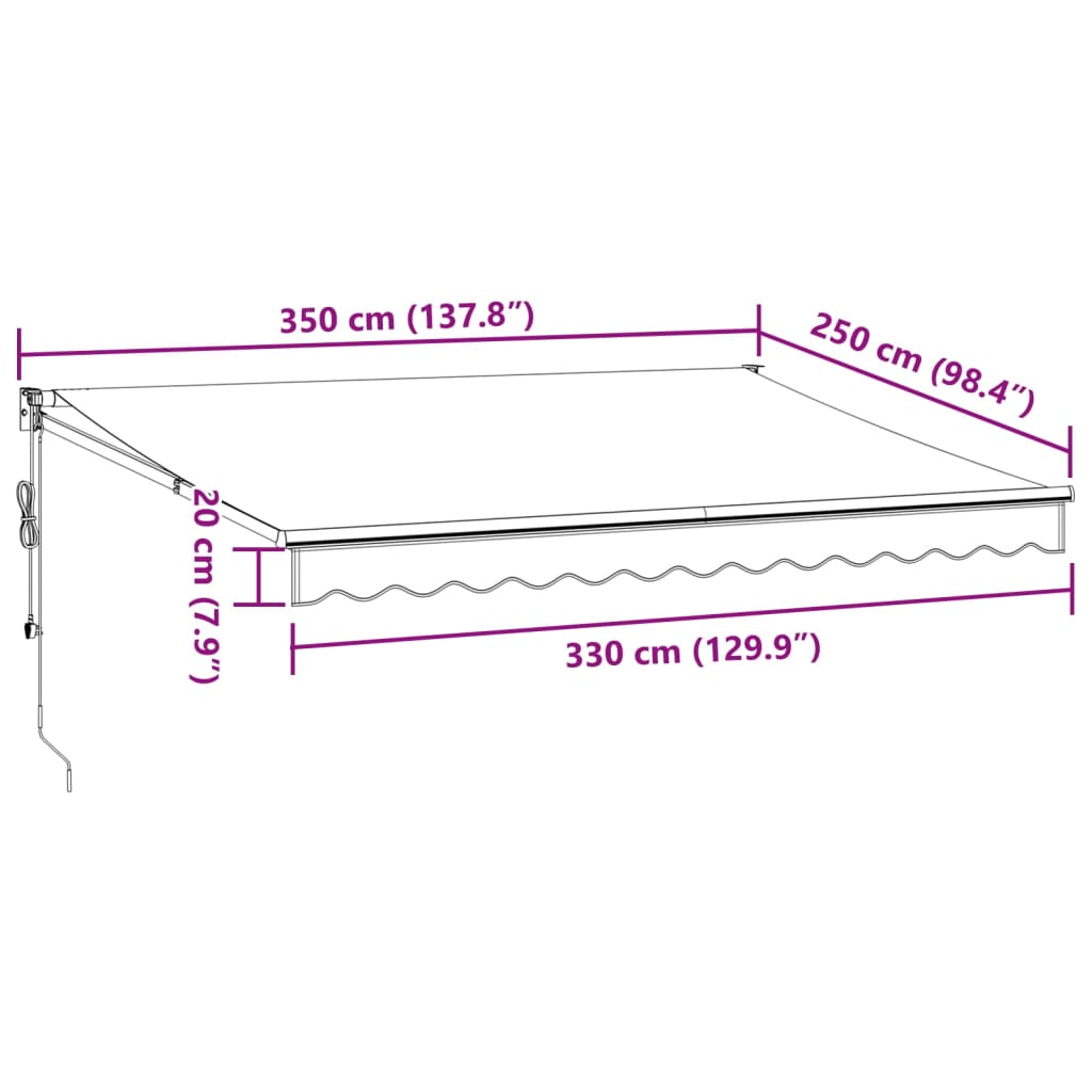 Markis Automatiskt Infällbar 350X250 Cm
