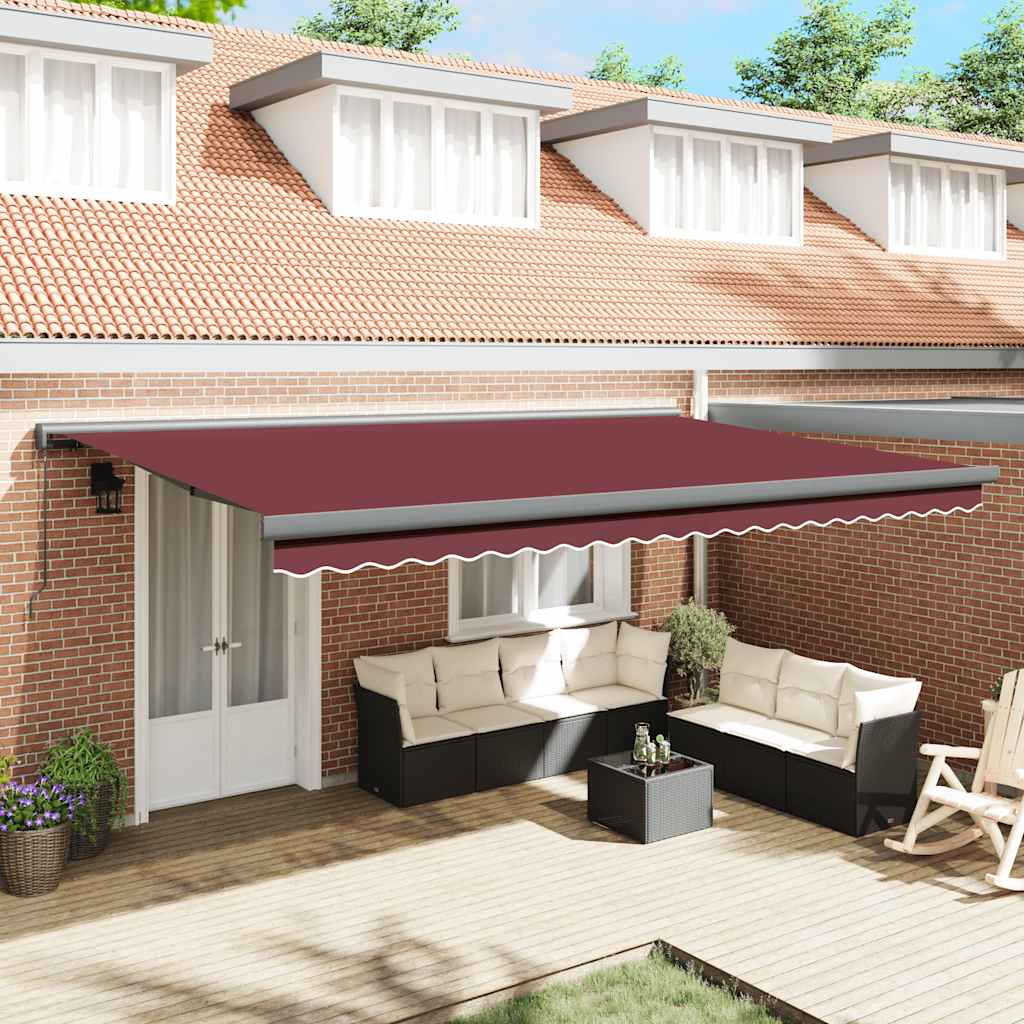Markis Infällbar Gräddvit 3,5X2,5 M Tyg&amp;Aluminium