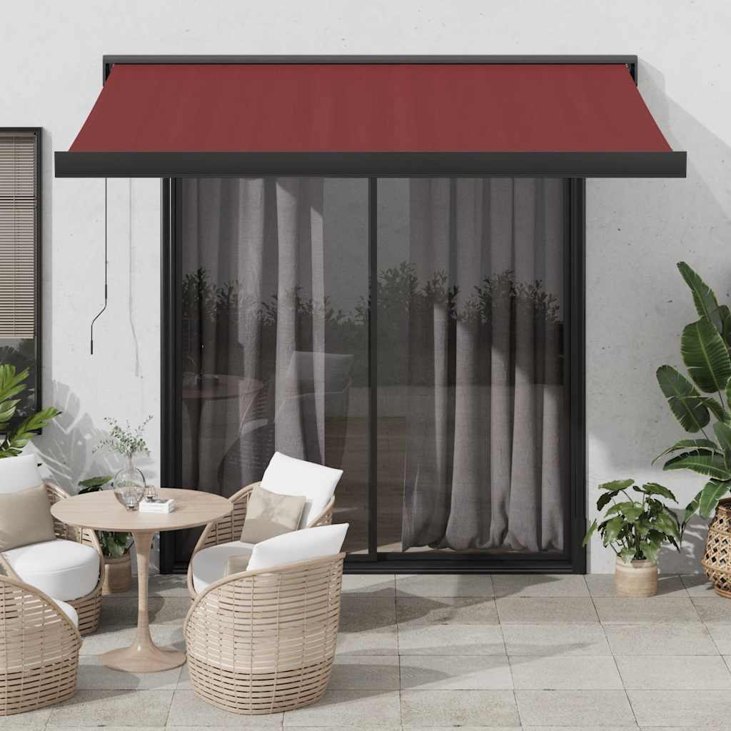 Markis Infällbar Gräddvit 3,5X2,5 M Tyg&amp;Aluminium