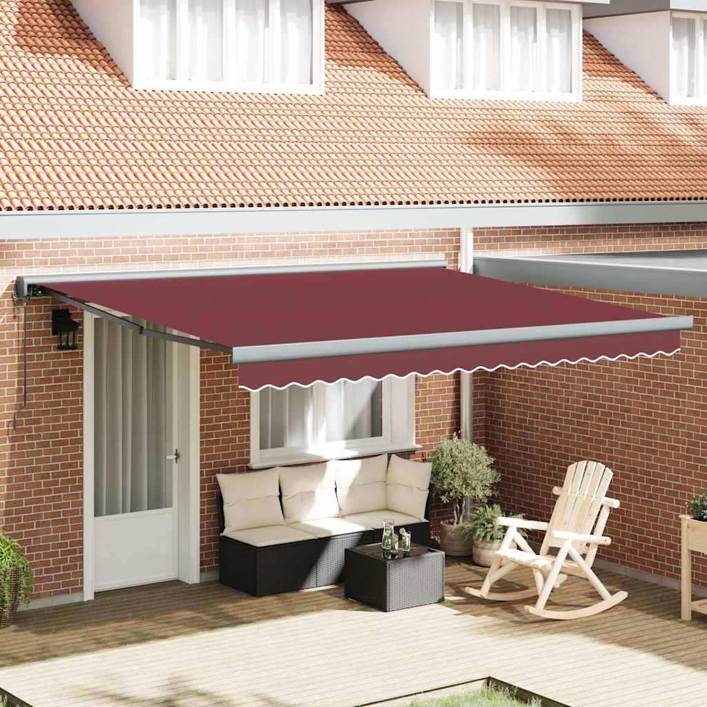 Markis Infällbar Gräddvit 3,5X2,5 M Tyg&amp;Aluminium