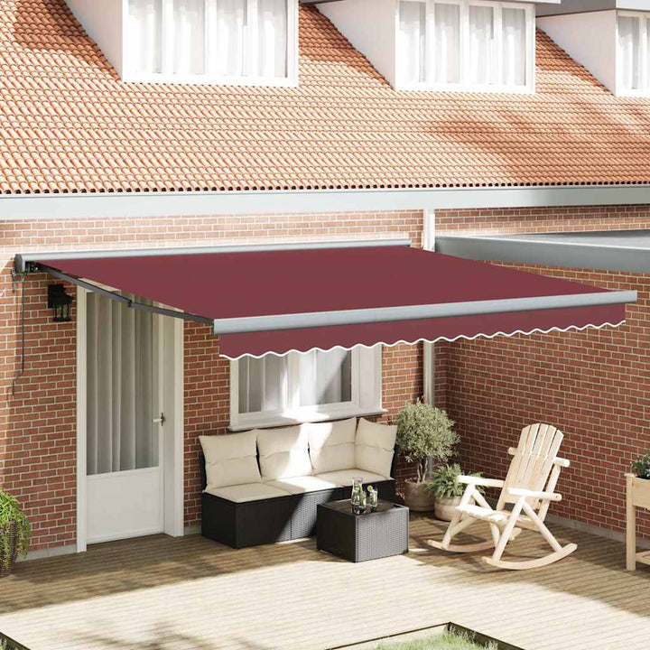 Markis Infällbar Gräddvit 3,5X2,5 M Tyg&amp;Aluminium