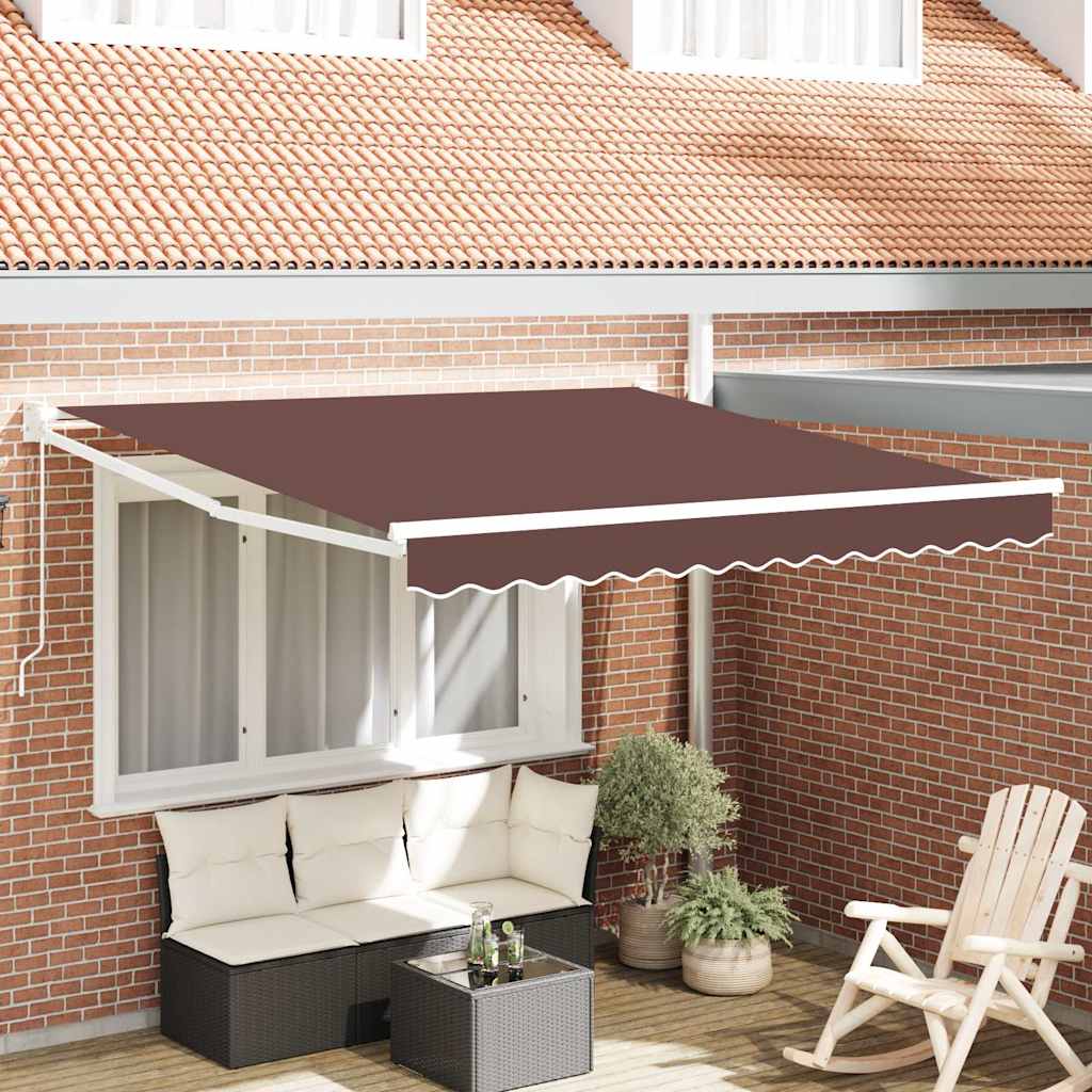 Markis Manuellt Infällbar 300X250 Cm Brun