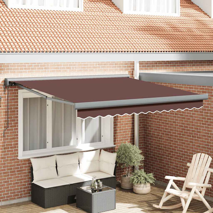 Markis Infällbar Gräddvit 3,5X2,5 M Tyg&amp;Aluminium
